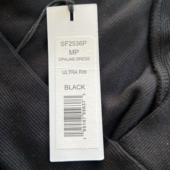 Michael Stars Opaline Black Ribbed Ruched Dress Size MP NWT - Picture 5 of 13